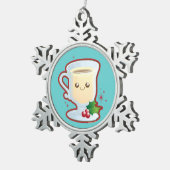 Cute kerst Eggnog Tin Sneeuwvlok Ornament (Rechts)