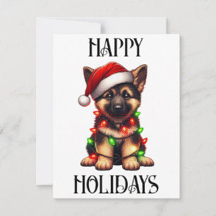 Cute kerst German Shepherd Feestdagenkaart