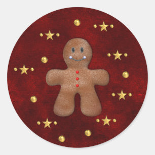 Cute kerst Gingerbrood Man Ronde Sticker