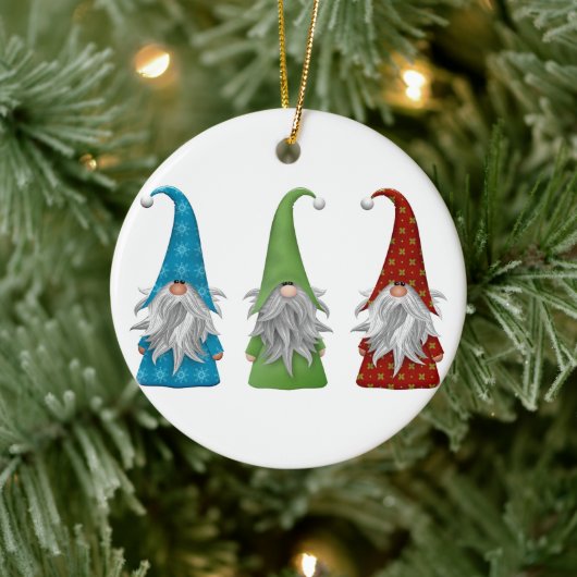 Cute kerst Gnome Keramisch Ornament (Boom)