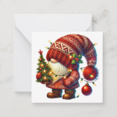 Cute kerst Gnome Notitiekaartje (Voorkant)