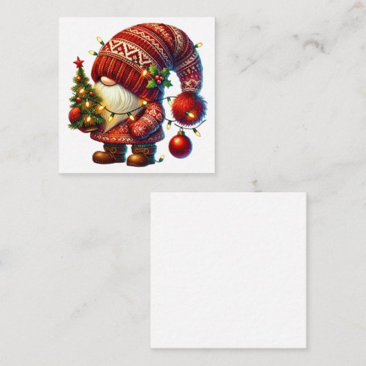 Cute kerst Gnome Notitiekaartje (Voorkant / Achterkant)