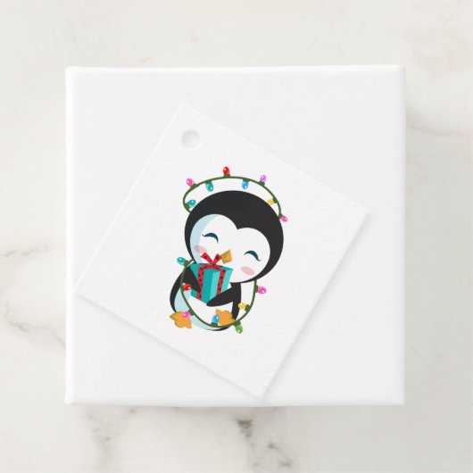 Cute kerst Penguin Bedankjes Labels (In situ)