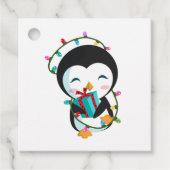 Cute kerst Penguin Bedankjes Labels (Voorkant)