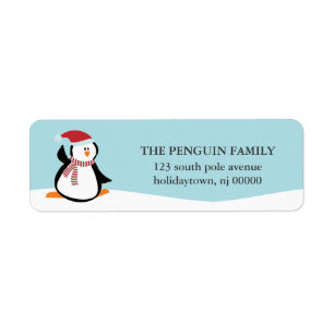 Cute kerst Penguin Etiket