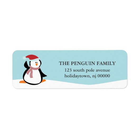 Cute kerst Penguin Etiket (Voorkant)