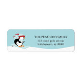 Cute kerst Penguin Etiket (Voorkant)