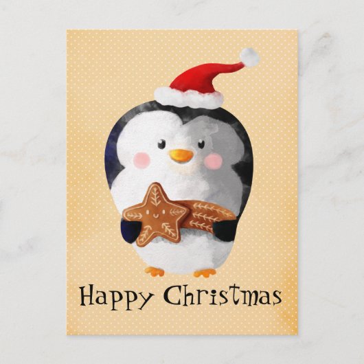 Cute kerst Penguin Feestdagenkaart (Voorkant)