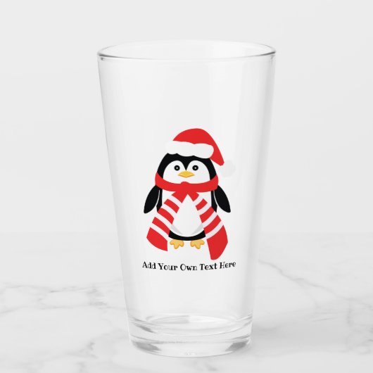 Cute kerst Penguin Glas (Voorkant)