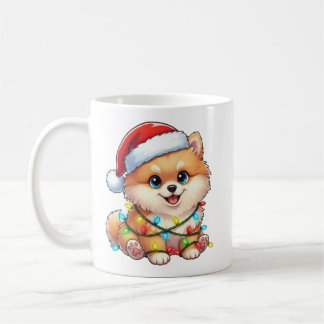 Cute Kerst Pomeranian Mok