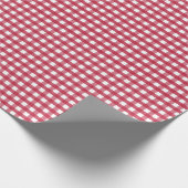 Cute kerst Red Gingham Pattern Cadeaupapier (Hoek)