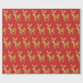 Cute kerst Rudolph Pattern Cadeaupapier (Vlak)