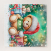 Cute kerst Teddy Bear Legpuzzel (Horizontaal)