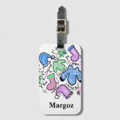 Cute kerst Ugly Sweater Doodles Swirls Pattern Bagagelabel (Voorkant (verticaal))