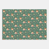 Cute Kerst Warme Chocolade Party Patroon Inpakpapier Vel (Voorkant 2)