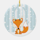 Cute kerst Woodland Fox Keramisch Ornament (Achterkant)