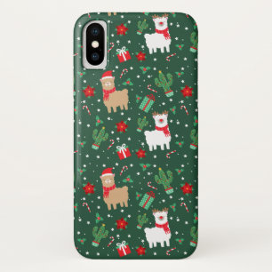 Cute Kerstalpaca iPhone X Hoesje