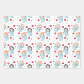 Cute Kerstangels Inpakpapier Vel (Voorkant)