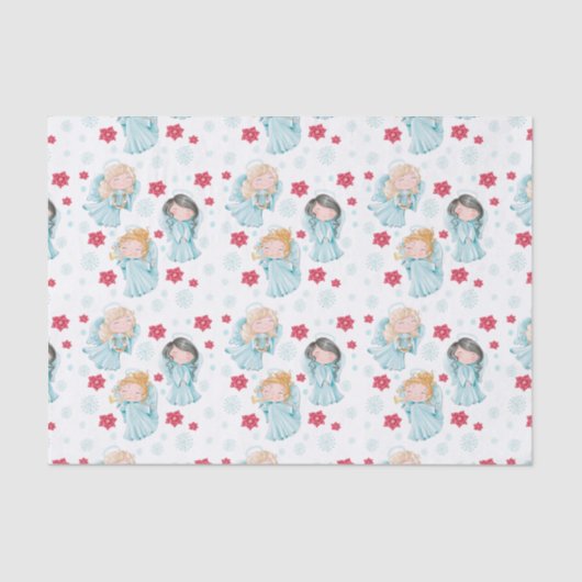 Cute Kerstangels Tissuepapier (Voorkant)