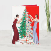 Cute Kerstart deco  dames Feestdagen Kaart (Voorkant)