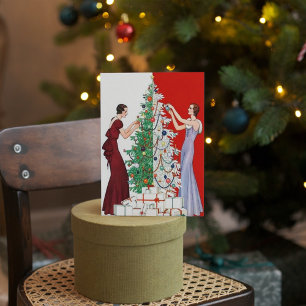 Cute Kerstart deco dames Feestdagen Kaart
