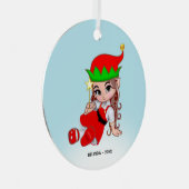 Cute kerstavond Elf Metalen Ornament (Voorkant Rechts)