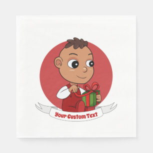 Cute kerstbaby cartoon Napkins Servet