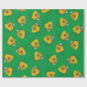 Cute Kerstbee Funny Holiday Cartoon Cadeaupapier (Vlak)