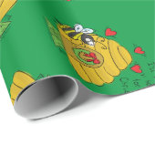 Cute Kerstbee Funny Holiday Cartoon Cadeaupapier (Rol Hoek)