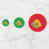 Cute Kerstbee Funny Holiday Cartoon Confetti (Achterkanten)