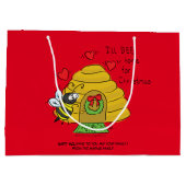 Cute Kerstbee Funny Holiday Cartoon Groot Cadeauzakje (Achterkant)