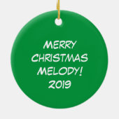 Cute Kerstbee Funny Holiday Cartoon Keramisch Ornament (Achterkant)