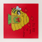 Cute Kerstbee Funny Holiday Cartoon Legpuzzel (Horizontaal)