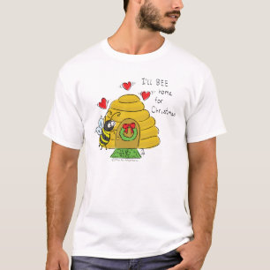 Cute Kerstbee Funny Holiday Cartoon T-shirt