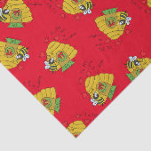 Cute Kerstbee Funny Holiday Cartoon Tissuepapier (Detail)