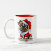 Cute Kerstbeker Santa Suit Tweekleurige Koffiemok (Links)