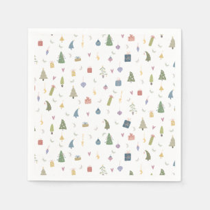 Cute kerstbomen Cadeaus Ornamenten Pattern Servet