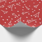 Cute kerstbomen Holiday Pattern Red Cadeaupapier (Hoek)