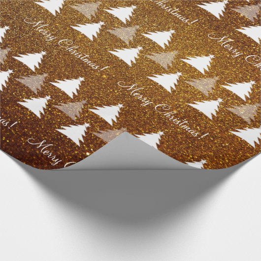 Cute kerstbomen Pattern |  bruin Cadeaupapier (Hoek)