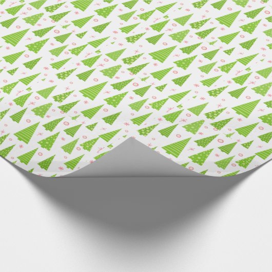 Cute kerstbomen Pattern Wrapping Paper Cadeaupapier (Hoek)