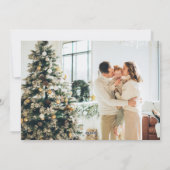 Cute kerstbomen Red Green Boho Three Photo Feestdagenkaart (Achterkant)