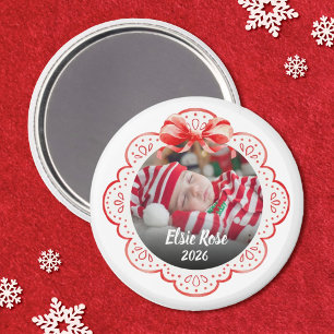 Cute Kerstboog Pasgeboren Baby Fotomagneet Magneet