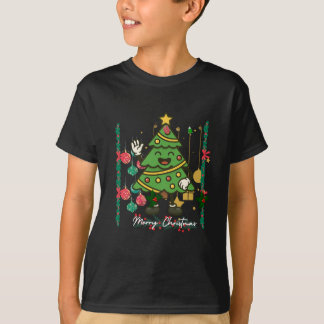 Cute Kerstboom Cartoon Design T-shirts