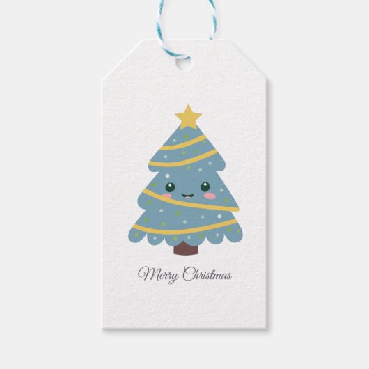 Cute kerstboom Gift Label Cadeaulabel (Voorkant)