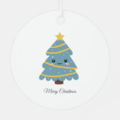 Cute kerstboom Metal Ornament (Achterkant)
