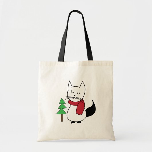 Cute kerstboomkat tote bag (Voorkant)
