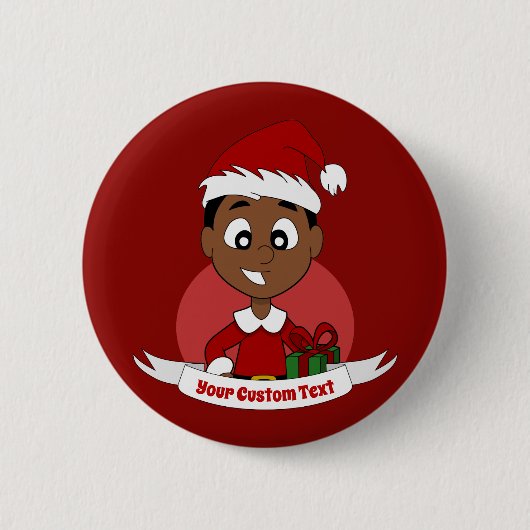 Cute Kerstboy cartoon Ronde Button 5,7 Cm (Voorkant)