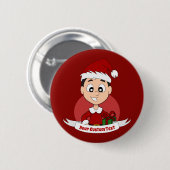 Cute Kerstboy cartoon Ronde Button 5,7 Cm (Voorkant /achterkant)