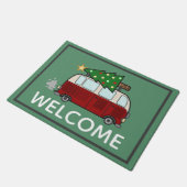 Cute Kerstcamper Welkom Deurmat (Schuin)