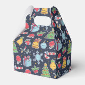 Cute Kerstdecorations Doodles Pattern Bedankdoosjes (Achterkant)
